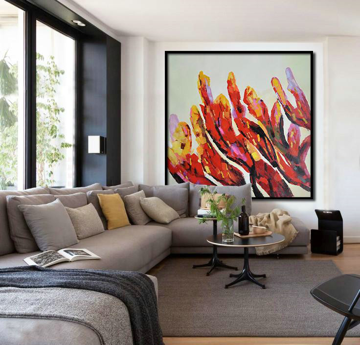 Large Abstract Painting Canvas Art,Oversized Contemporary Art,Huge Canvas Art On Canvas,White,Yellow,Pink,Purple.etc